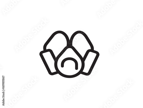 Medical Respirators Symbol in Modern Simple Vector Line Art Design