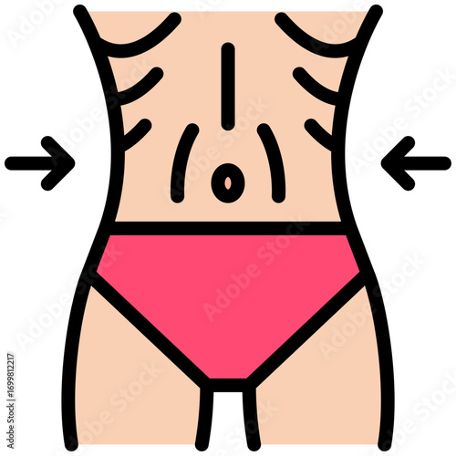 Skinny icon for cancer diagnosis, website, application, printing, document, poster design, etc