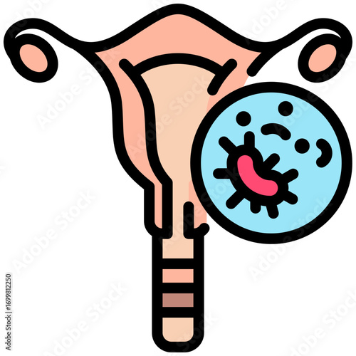 Cervical cancer icon for cancer diagnosis, website, application, printing, document, poster design, etc