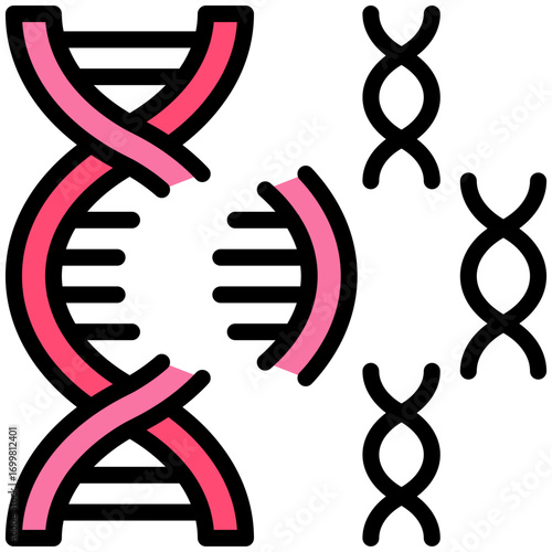 Genetic mutation icon for cancer diagnosis, website, application, printing, document, poster design, etc