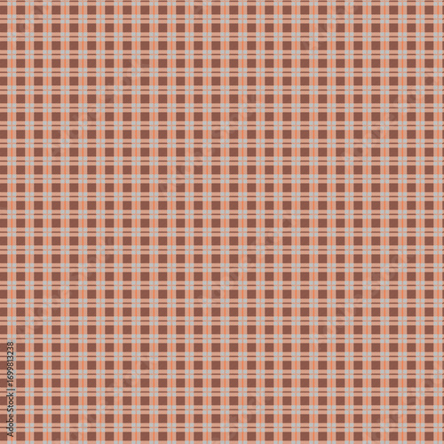 Seamless gingham pattern in muted brown and beige tones