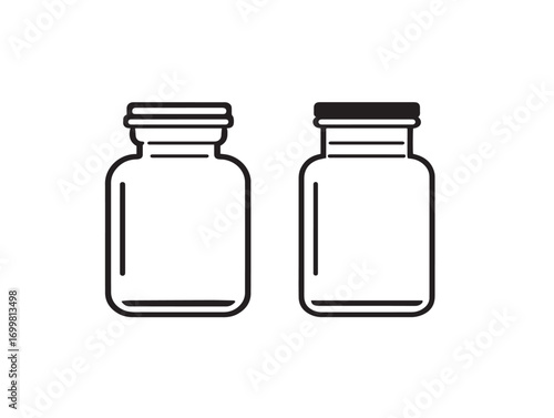 Stylish and minimal drawing of medical specimen jars