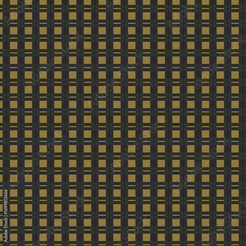 Dark brown and gold woven grid pattern