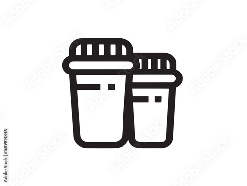 Clean medical sterile container illustration in flat vector