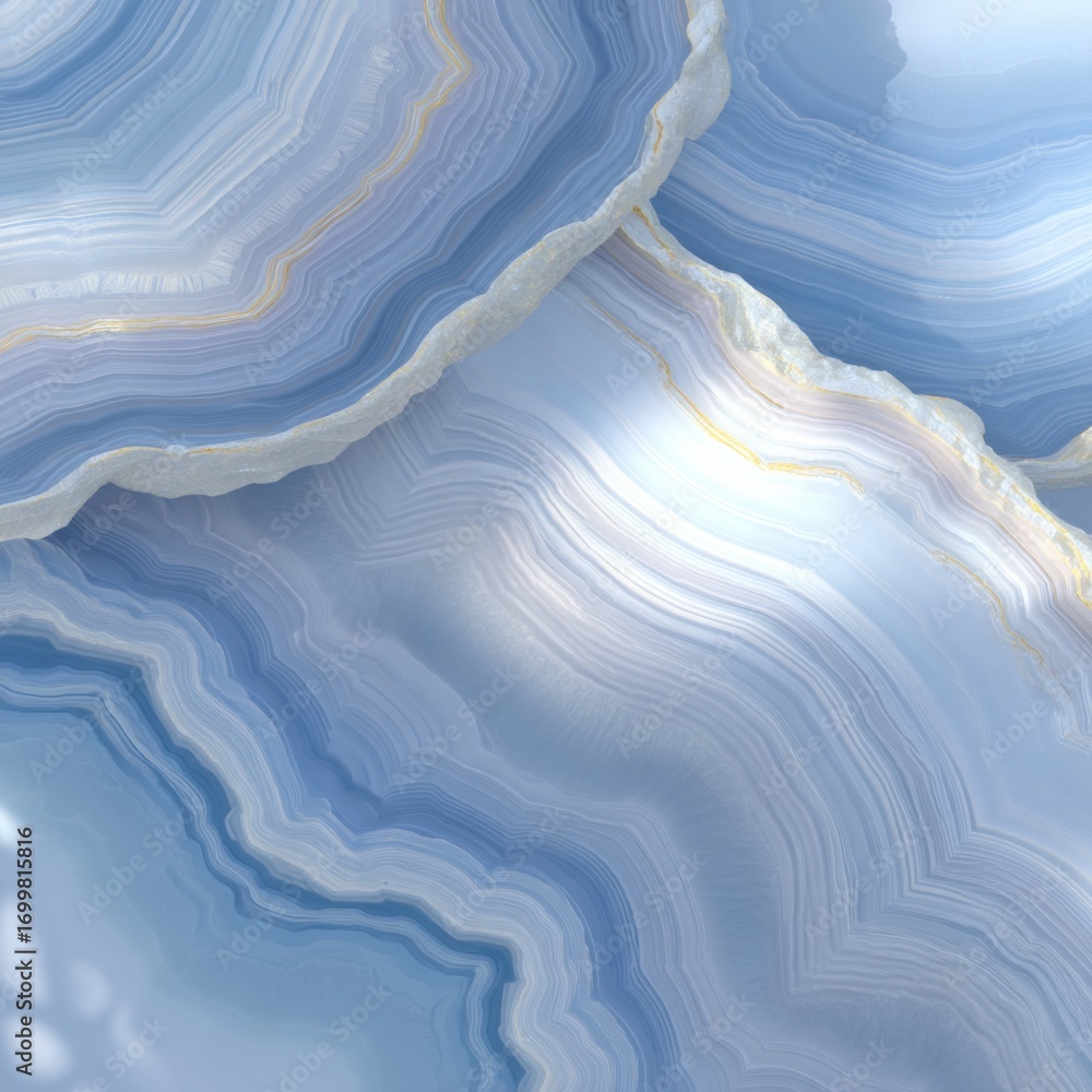 Obraz premium A Soft Backlit Glow on a Serene Slice of Blue Lace Agate