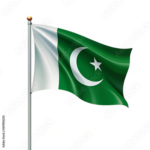 A creative vector design of the Pakistan flag featuring