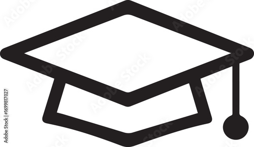 Simple graduation cap silhouette icon for education and achievement