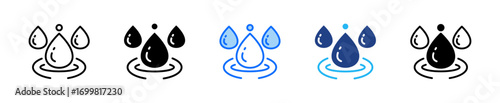 Water Drop Icon Set Multiple Style Collection
