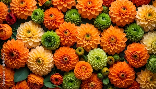 Colorful paper flower arrangement