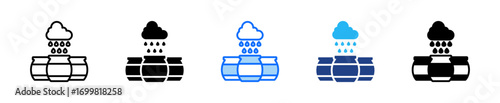 Rainwater Harvesting Icon Set Multiple Style Collection