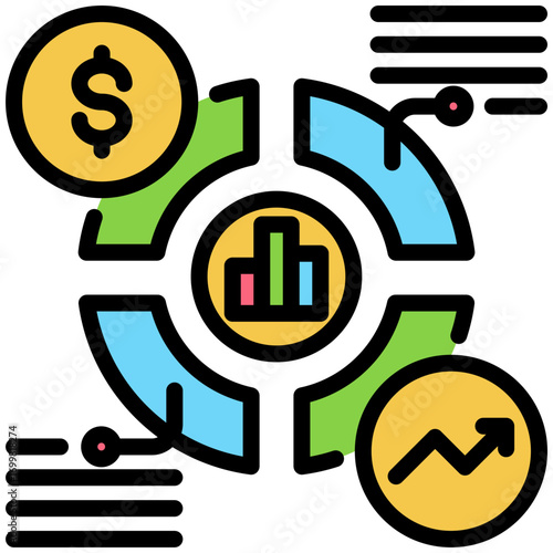 Market penetration icon for business opportunities, business, website, application, printing, document, poster design, etc