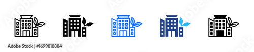 Green City Icon Set Multiple Style Collection
