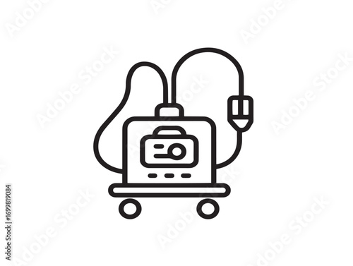 Cleanly drawn hospital suction machine in flat vector