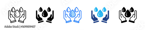 Water Conservation Icon Set Multiple Style Collection