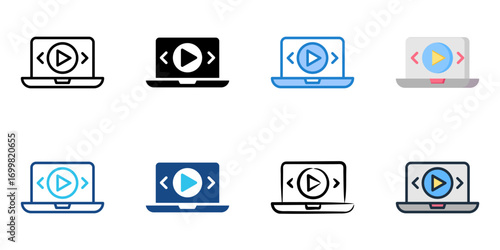 Video Editing icon set multiple style collection 
