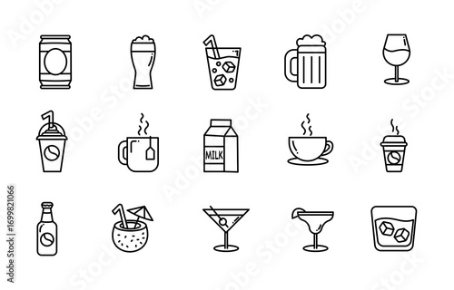 Drinks icon set 