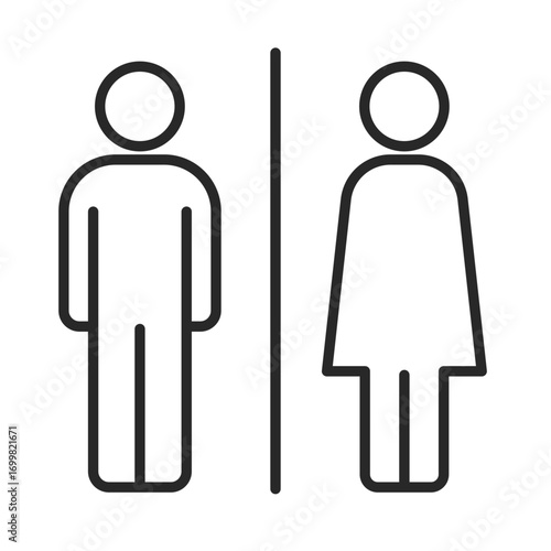 Toilet sign line icon vector for restroom and hygiene clip art.