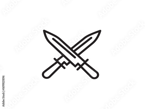Minimalist surgical knives set in modern line illustration