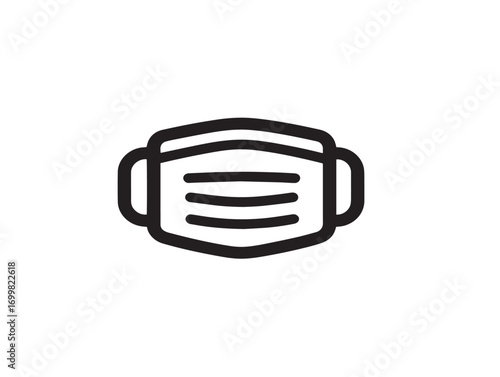 Professional protective hospital mask illustration in modern line art