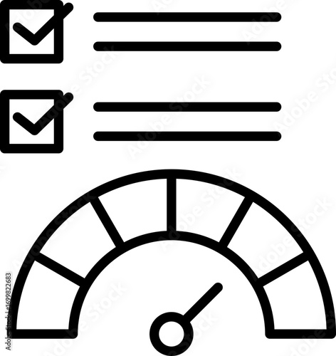 Black performance indicators icon - outline