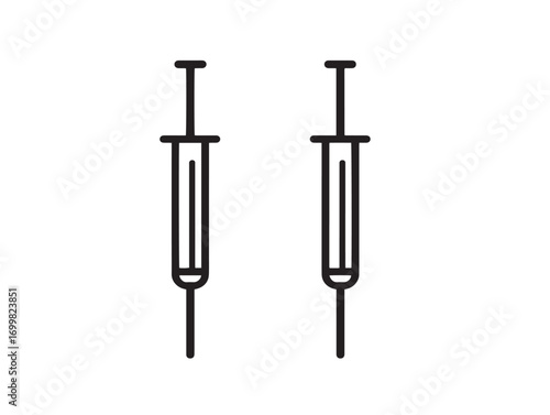 Sharp surgical needles icon in professional vector line art