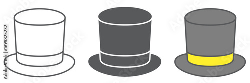 Cylinder hat icon, clothing and classic, gentelman hat sign vector graphics, editable stroke linear icon, eps 10.