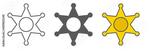 Sheriff star icon, USA and justice, police star sign vector graphics, editable stroke linear icon, eps 10.