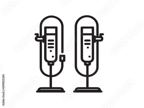 Professional medical suction devices vector line art design