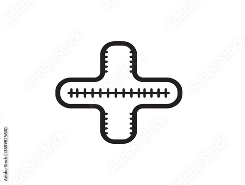 Clean sutures icon in professional medical vector line design