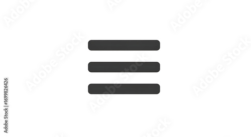 A simple menu icon with three horizontal lines stacked on top of each other on a white background ai generated