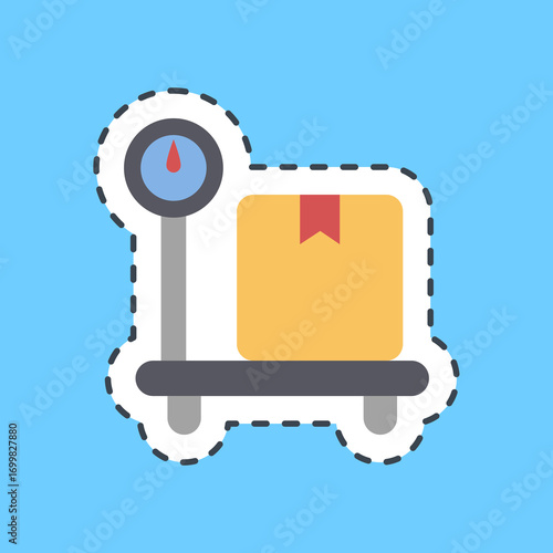 Cutting line sticker weighting. Export import elements.
