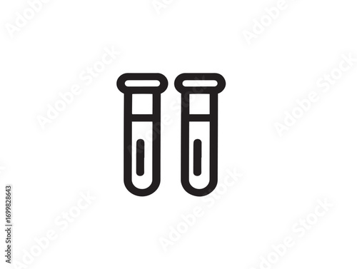 Laboratory medical test tubes icon in clean vector
