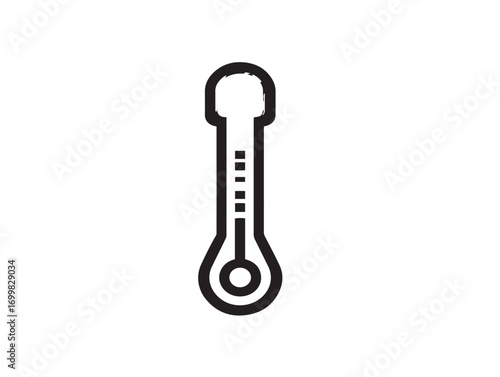 Detailed vector line art of thermometer probe cover
