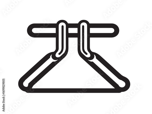 Detailed medical towel clamp icon in flat vector