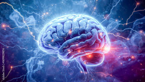 Human nervous system, artwork. Vagus Nerve of brain. brain anatomy