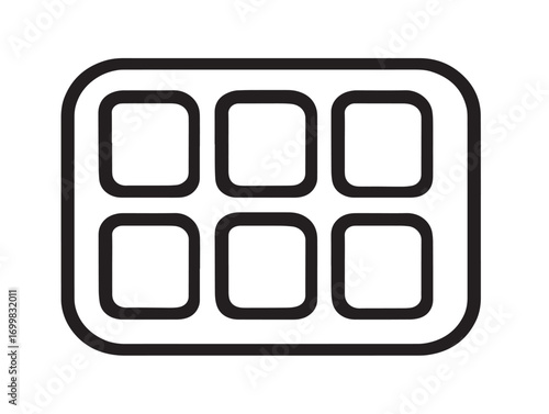 Minimal vector line art design of medical tray