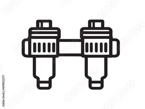 Clean tubing clamps medical equipment icon in vector style