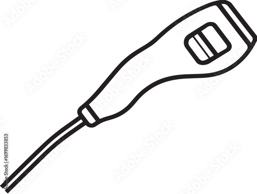 Elegant medical ultrasound probe equipment vector line icon