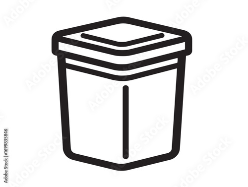 Modern medical waste container icon in clean vector design