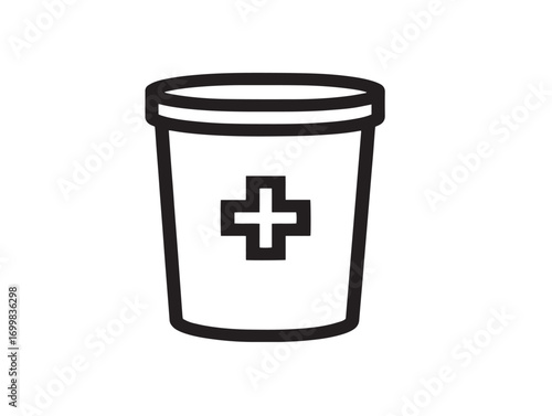 Minimal vector illustration of medical waste disposal container