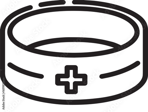 Elegant vector line art of hospital patient wristband design