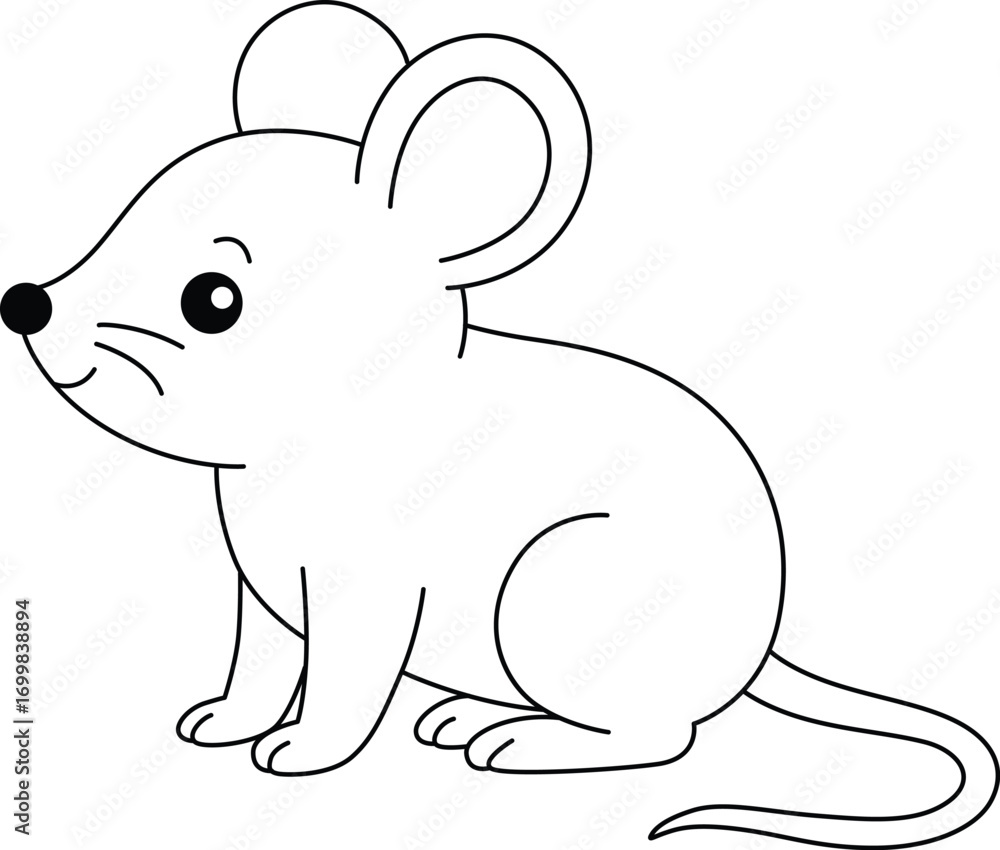 Fototapeta premium Outline of a Cute Little Vole