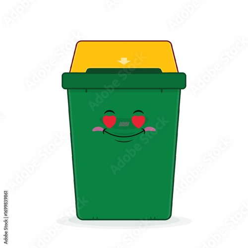 rubbish bin love face cartoon cute