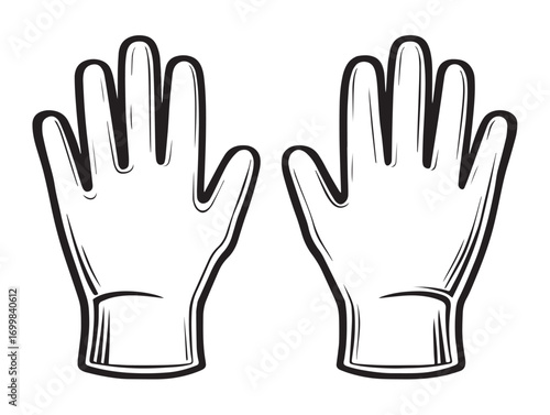 Protective nitrile gloves medical safety icon illustration