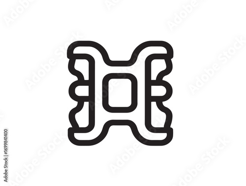 Clean medical orthopedic brace line art symbol