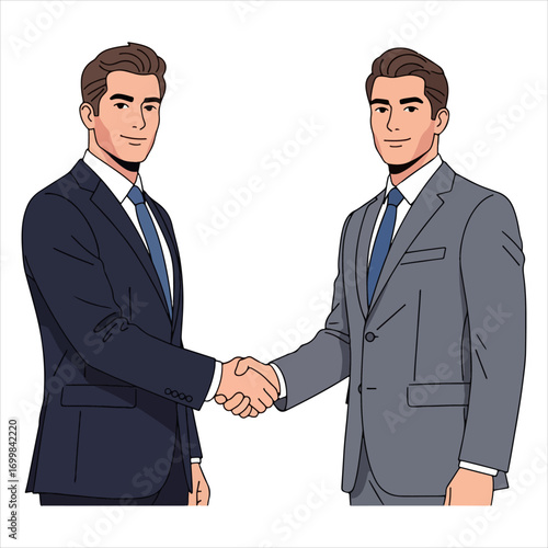 vector Two professional businessmen shaking hands