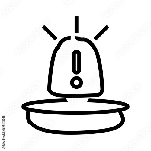 Minimalist line icon of a flashing police siren, symbolizing emergency, alarm, or urgent alert.