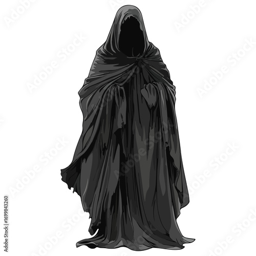death cape, dress up, halloween, festival, vector, transparent background, cape, icon, model, style, cloak, hood, costume, ghost, dark