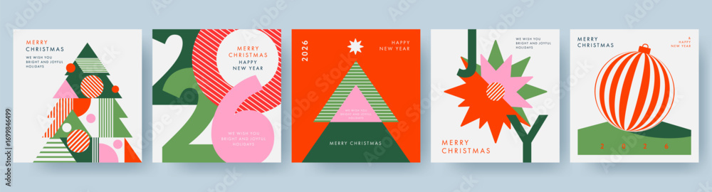 custom made wallpaper toronto digitalMerry Christmas and Happy New Year Set of greeting cards, posters, holiday covers, backgrounds. Design templates with typography, season wishes in modern minimalist style for web, social media, print