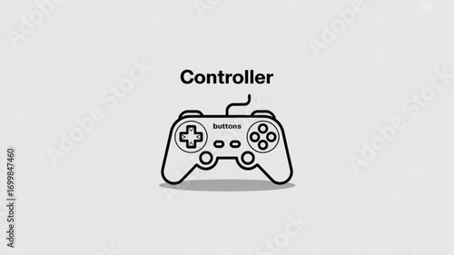 Gamepad controller vector illustration for gaming console and pc games design assets and user interface design